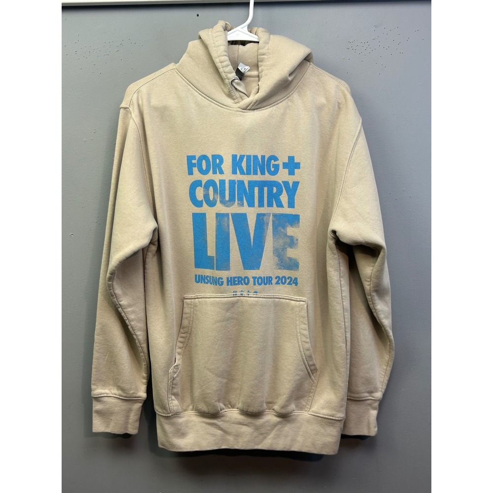 For King + Country Unsung Hero Tour‎ 24 Cotton Heritage Hoodie Unisex Medium Tan